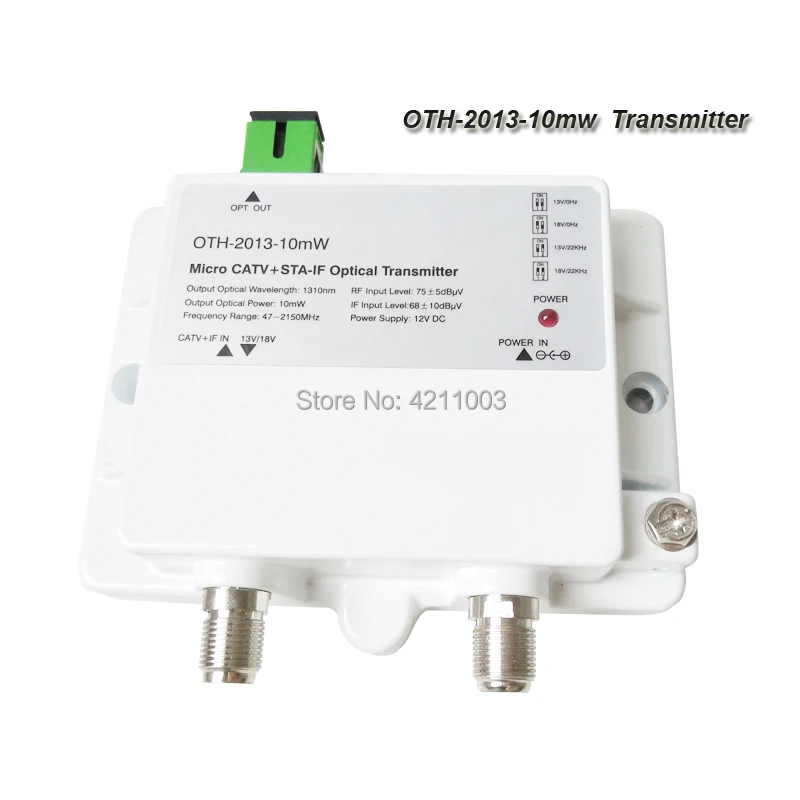 CATV+ STA-IF микро оптический передатчик OTH-2013-10mW 47-2150 МГц FTTH 1310nm одиночный режим, работающего на постоянном токе 12 В в minioptical передатчик