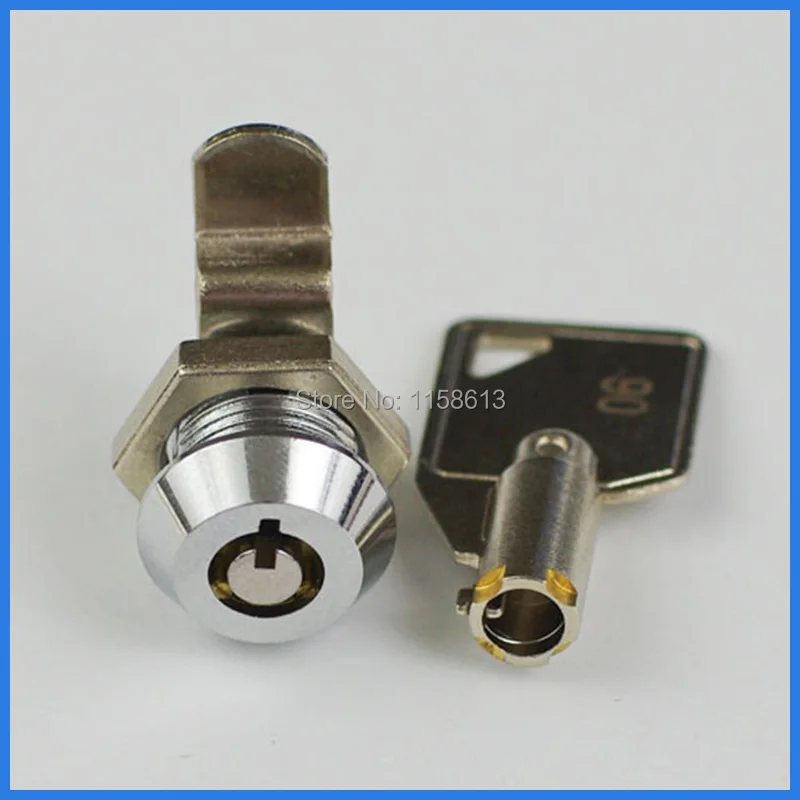 10 шт. 11 мм Мини ключом так хромированный cylinderical cam замок почтовый ящик