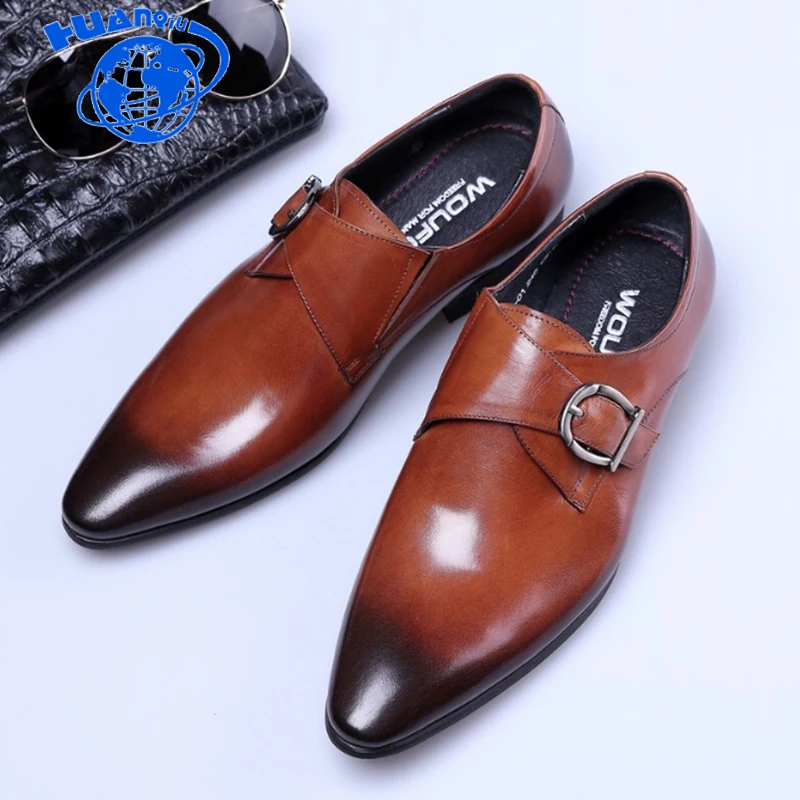 Huanqiu/весенние модные мужские туфли-оксфорды в деловом стиле; кожаная Высококачественная Повседневная дышащая мужская обувь на плоской подошве; большие размеры 39-48; ZLL531