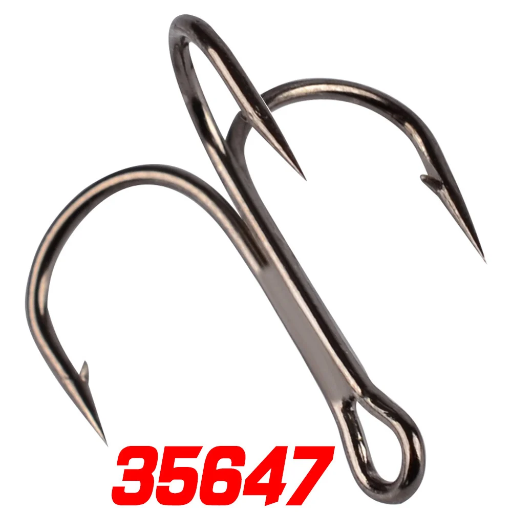 Fishing Hook 50pcs High Carbon Treble Hooks Super Sharp solid size 1 2 4 6 8 10 12 14 Triple