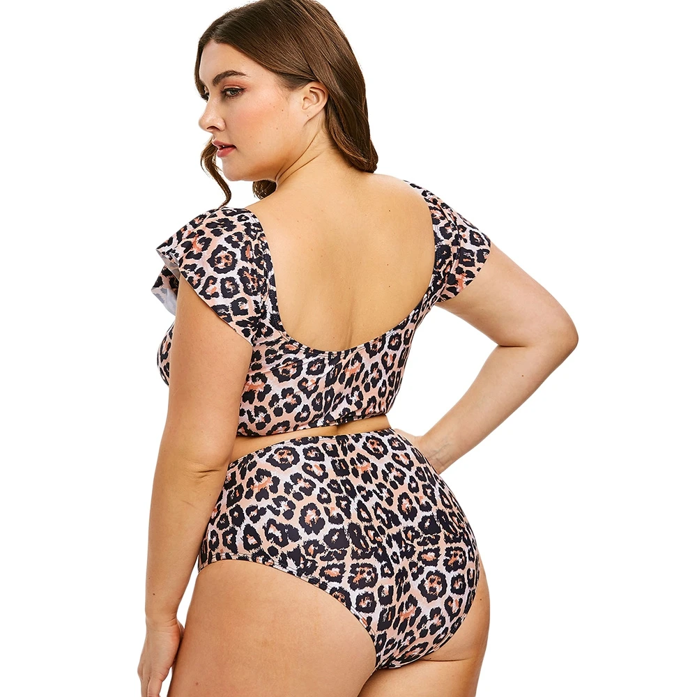 plus size leopard bikini