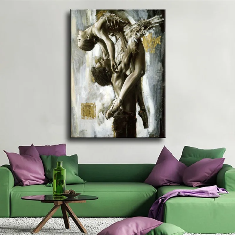 

Large Ballet Dancer Couples Oil Paintings Handpainted Abstract Figure Painting on Canvas Modern Home Decoration Wall Art Picture