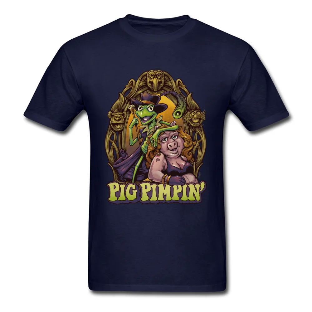 CasualCasual Short Sleeve Tops Shirt Lovers Day Designer Crew Neck 100% Cotton Fabric T-shirts Man T Shirt Pig Pimpin  Pig Pimpin navy