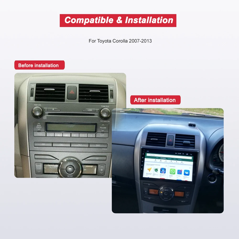 Excellent Bonroad Android Car Multimedia Video Player For Corolla Car Video DVD Player  Rds GPS Navigation bluetooth  RAM 4G ROM 64G 4