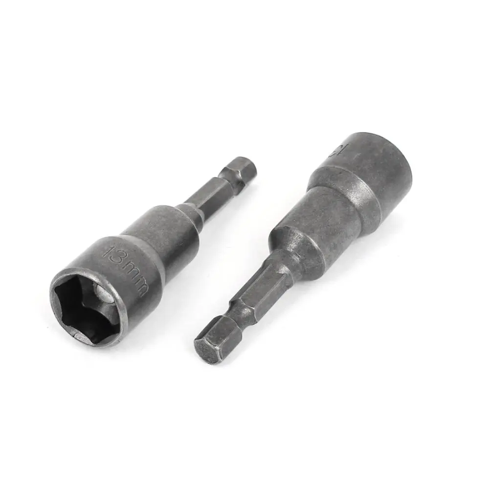 Uxcell Hot Sale 2 Pcs 1/4" Shank 13mm Hex Socket Driver Bit Nuts