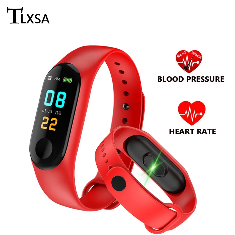

TLXSA M3 Smart Band Sports Fitness Tracker Wristband 0.96inch Color-Screen Waterproof Smart Bracelet For Xiaomi Huawei Phone