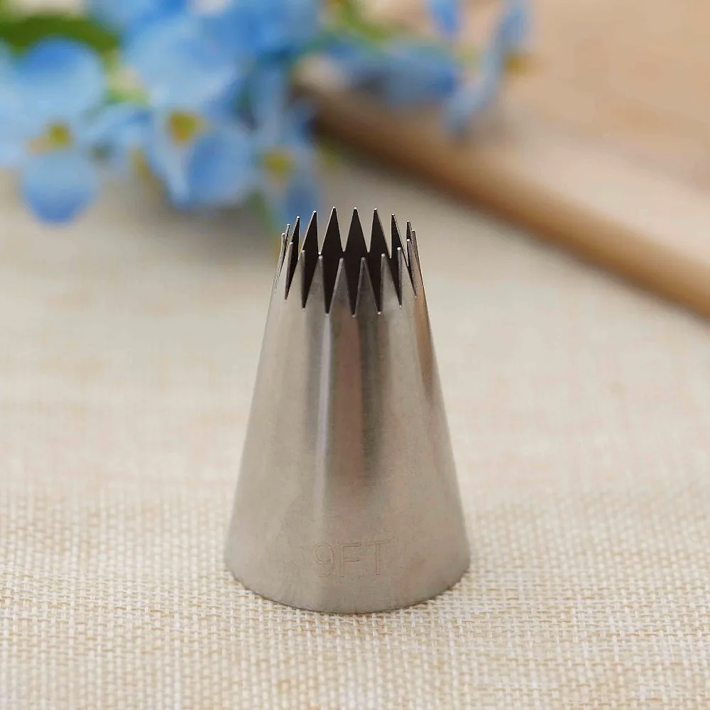 

#9FT Large Size Cake Decorating Pastry Piping Nozzle Icing Tips Bakeware Kitchen Cookies Tools Stainless Steel