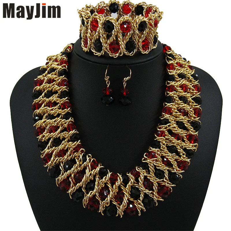 Statement Necklace Fashion Jewelry Sets Handmade Gold Chain African
