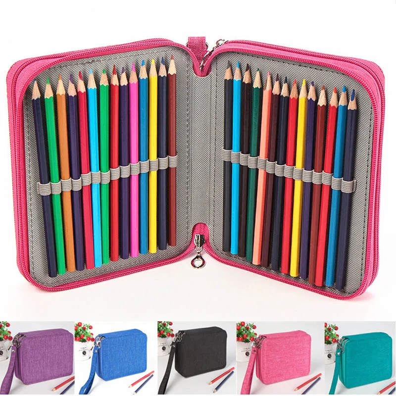 

Premium Quality Oxford 78 Holders 4 Layers Waterproof Large Capacity Colored Pencil Painting Bag For Student Art Supplies