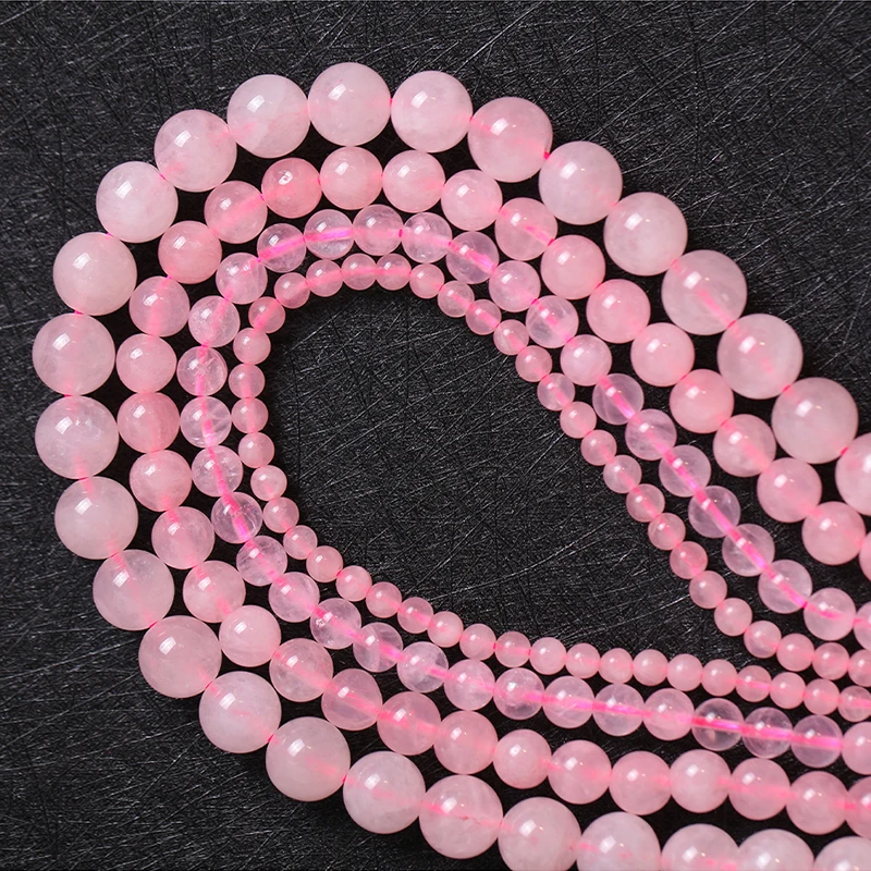 

Magic Fish Beads natural stone 4 6 8 10 MM Pink crystal round DIY for bracelet & necklace bague femme anillos key chain charms