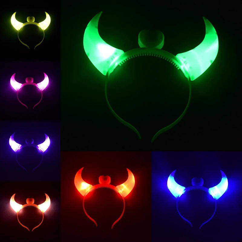 

LED Devil Horn Light Up Headband Flashing Horn Halloween Christmas Party Decor
