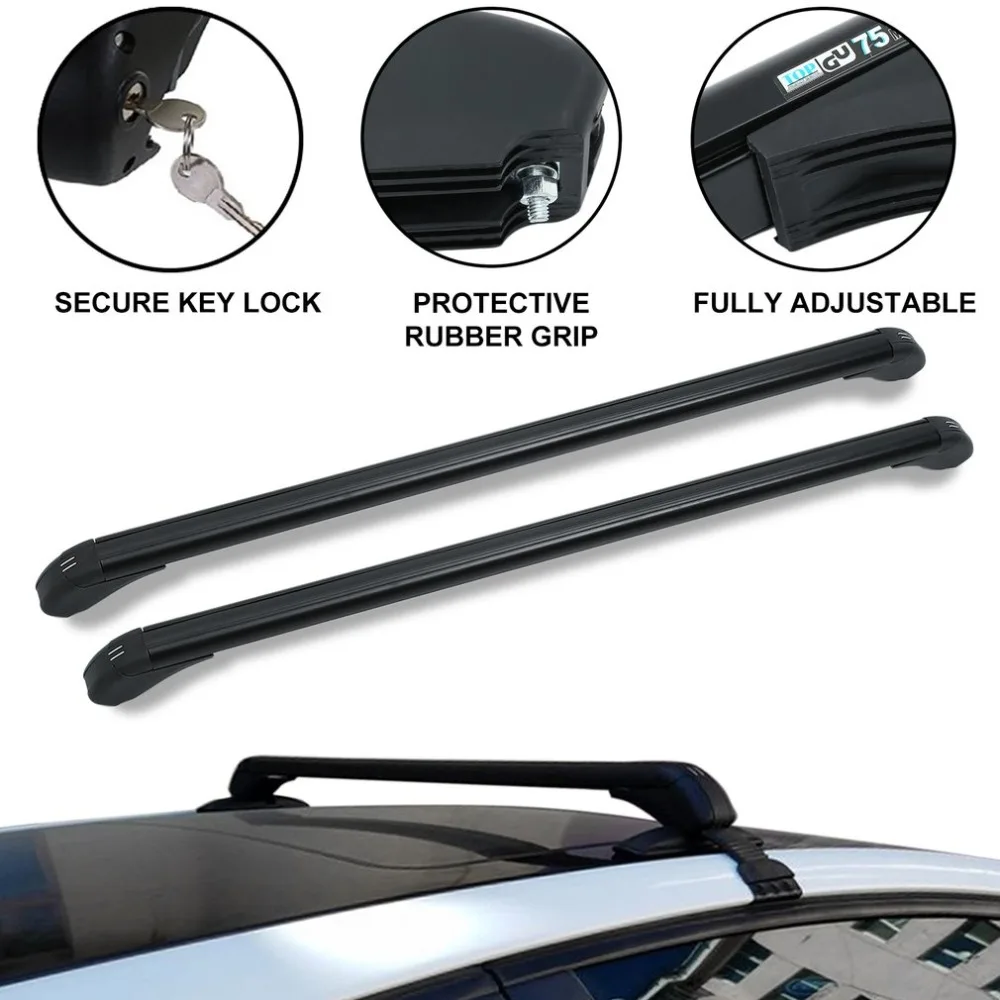 

Professional Car Auto Roof Bars Luggage Rack Practical Anti Theft Lock Load Cargo Luggage Carrier 110CM Easy Fit