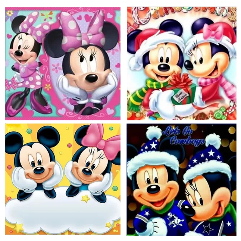 

5D DIY Diamond Painting Mosaic Cartoon Mickey Minnie Full Diamond Rhinestone Cross Stitch Set Children's Hand Embroidery Crafts