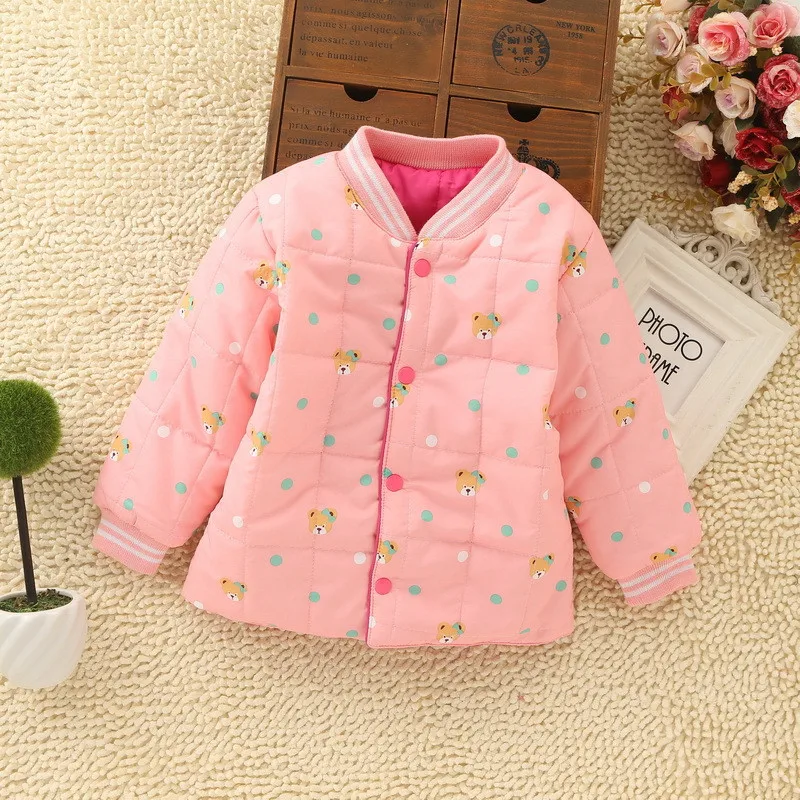 Розничная 1-4years куртка вниз, как хлопок-мягкий ребенка воротником-стойкой дети младенцы одежда весна осень зимние - Цвет: B