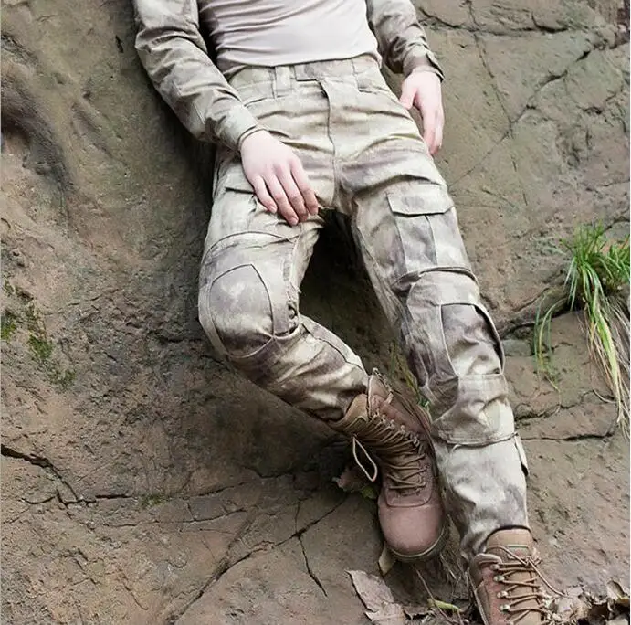 Новые мужские камуфляжные военные тактические штаны, армейская военная форма, G3 брюки, страйкбол, пейнтбол, боевые брюки-карго с наколенниками - Цвет: Gosa