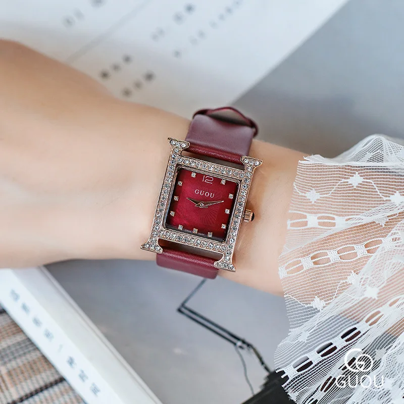 Лидирующий бренд горный хрусталь кристалл кварцевые женские часы женские с кристаллами квадратные повседневные часы роскошные женские часы horloges vrouwen