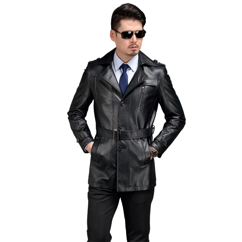 Argy Бренд Фабрика Mужская Натуральной Кожи Куртка Для Мужчин Avirex Реального Kожа Овчины Модный Черный Мужской Пальто M-4XL Genuine Leather Mens Jacket 16180