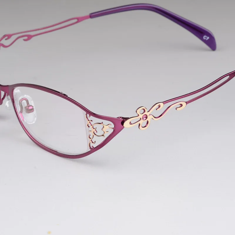 Eyeglasses Frames Eyewear Frames Women Glasses Fashion Eyeglasses BCLEAR Ladies business glasses frames hollow carved metal full frame glasses beautiful fashion alloy ultra-light