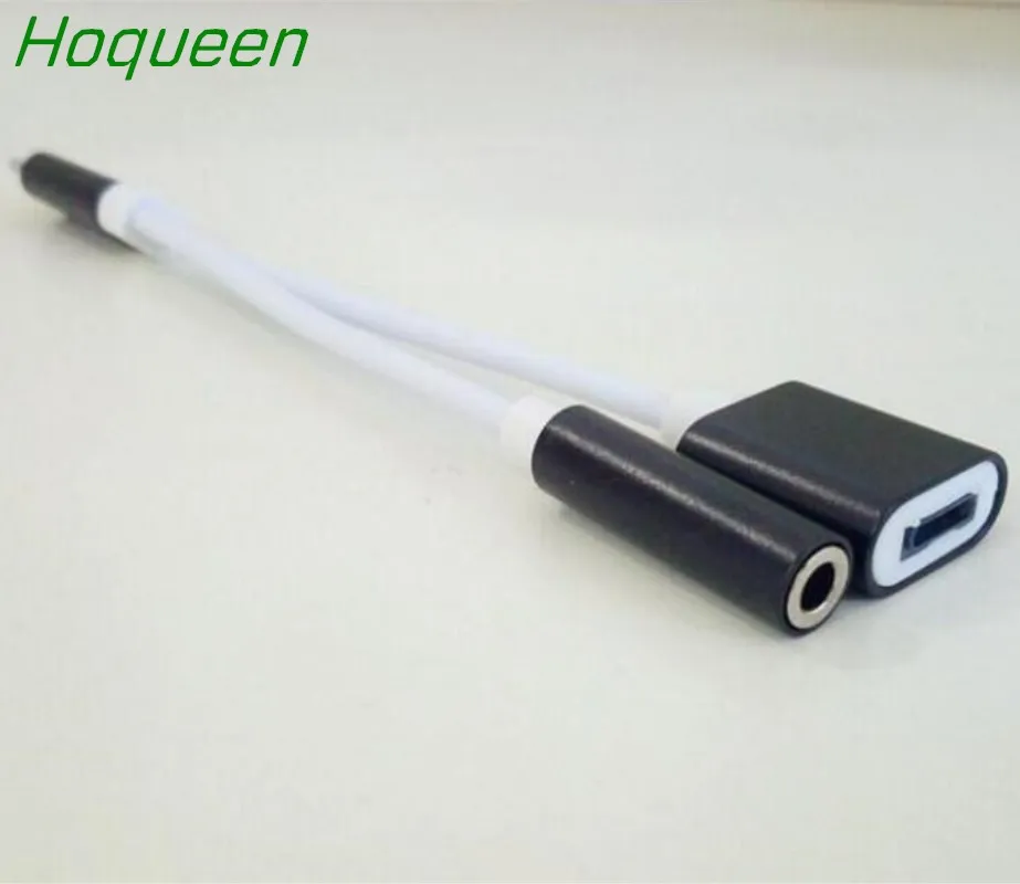 

Hoqueen For IOS10.3/11 2 in 1 Charging Audio Adapter For iPhone 7 7 Plus 3.5MM Headphone Headset Jack Charger Earphone Cable