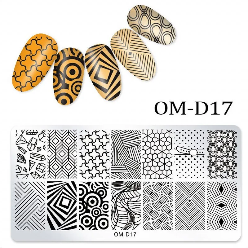 3D DIY Nail Art Image Stamp штамповочные пластины геометрический узор маникюрные шаблоны из