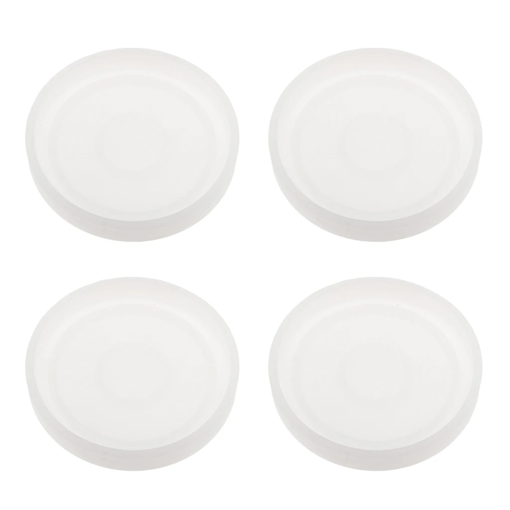 4 Pieces Round DIY Silicone Cup Pad Holder Silica Gel Ornament Epoxy Resin Craft Molds