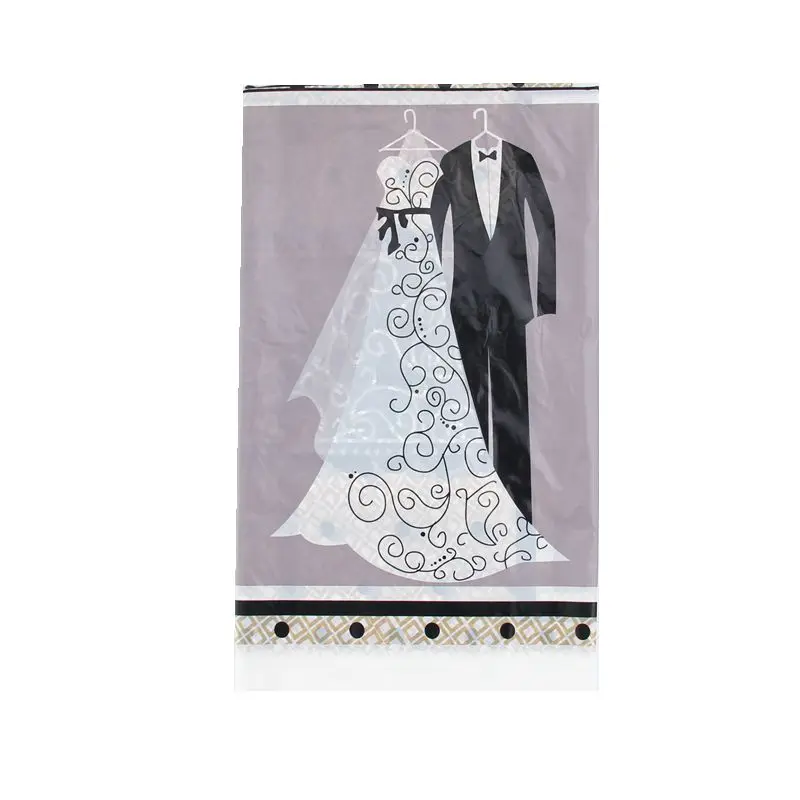 

Bride Wedding Dress Waterproof Tablecloth Plastic Disposable Tablecover Oilproof Table Cloth Party Catering Events Tableware NEW