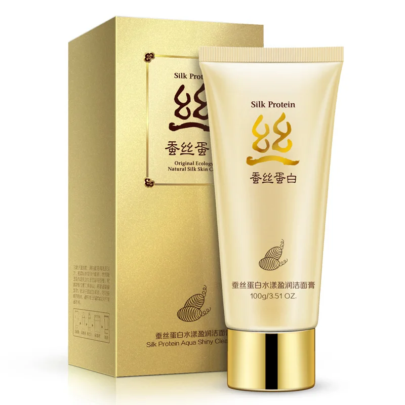 

BIOAQUA Silk Protein Collagen Deep Cleaning Pore Blackhead Removal Acne Treatment Face Skin CareWhitening Moisturizing Cleanser