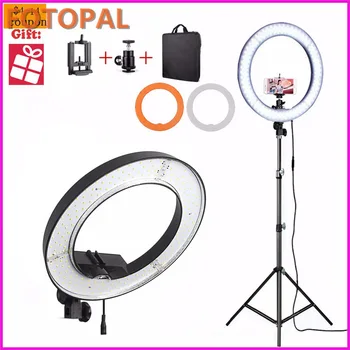 

Fotopal 240PCS LED Ring Selfie Light Camera Photo Studio Phone Video Photography Dimmable Annular Makeup Lamp 480 With 2M Tripod