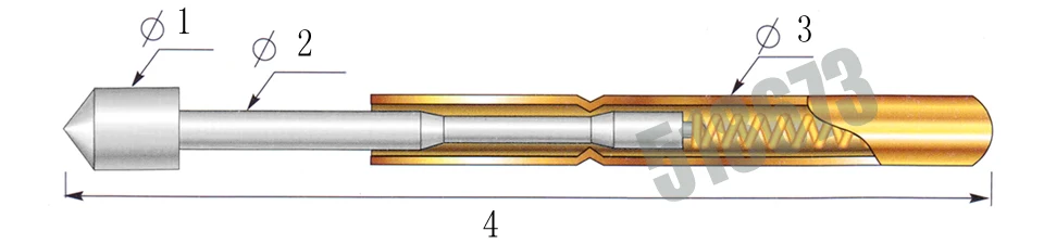 100 шт/лот P02-E2 диаметр 0,90 мм Пружинные Пробники pogo pin длина 24,7 мм(140 г