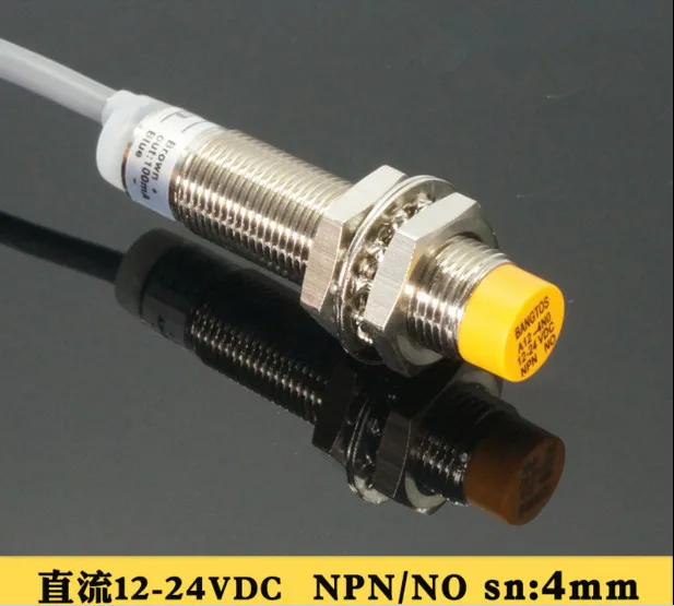 

FREE SHIPPING 100% NEW A12-4NO M12 Proximity Switch Three-wire NPN Normally Open DC 24V Metal Inductive Sensor
