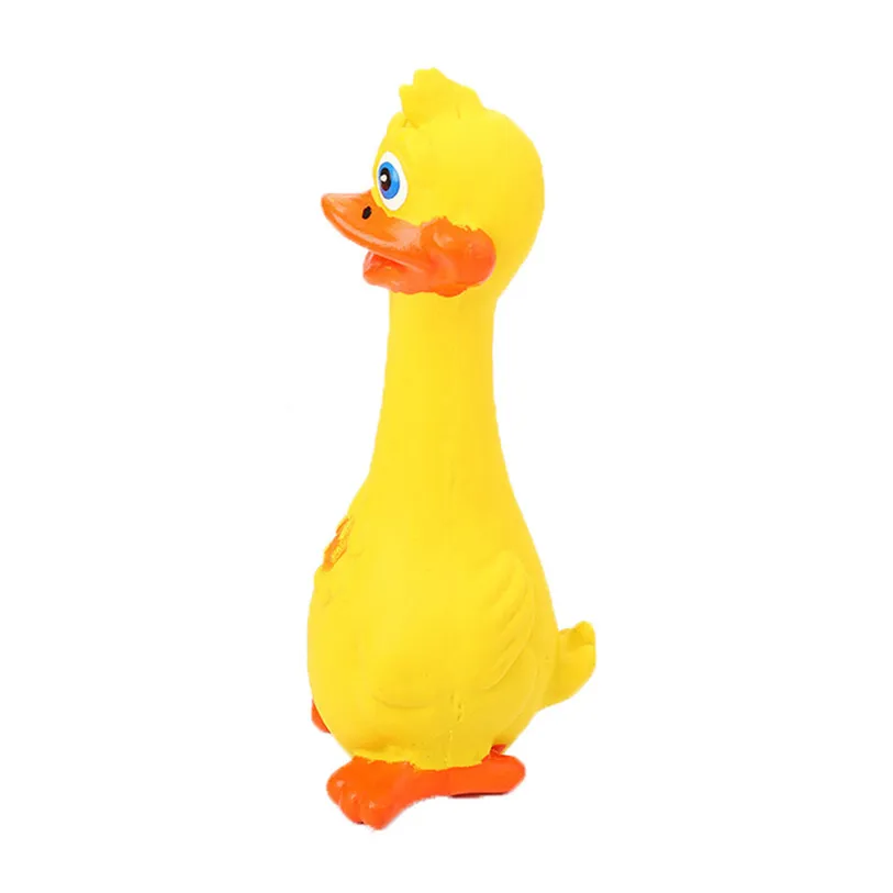 Natural Latex Duck Pet Squeak Toys Cleaning Teeth Sound Play Dog Toys For Small Large Dogs Cats Puppy Molar Chew Toys 40JA3 (1)
