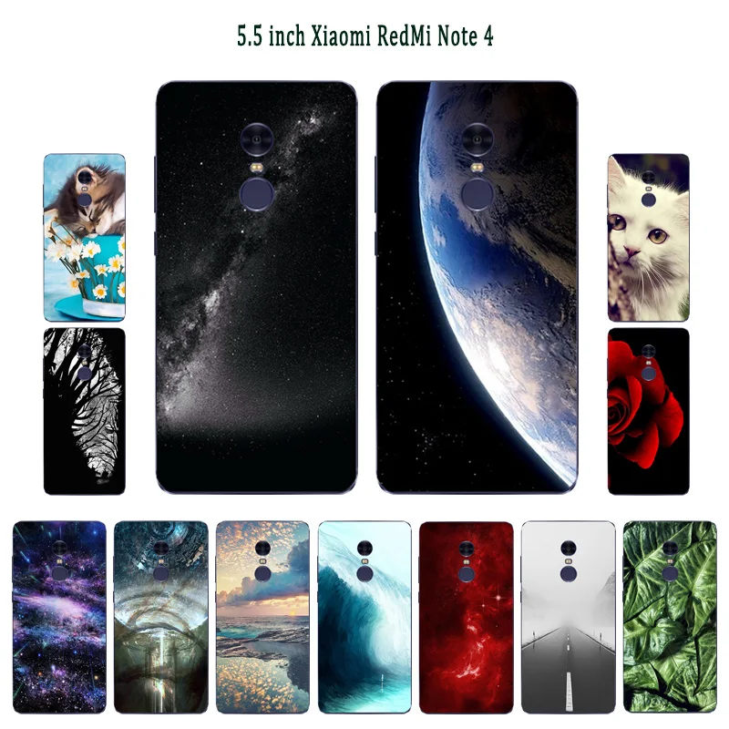 Чехол для Xiaomi Redmi Note 4 Note4 силиконовый чехол задняя крышка телефона Xaomi Mi 5