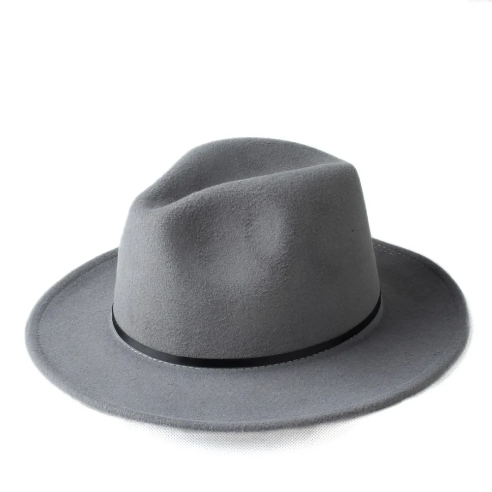 

New Design Wool Women's Chapeu Feminino Fedora Hat For Laday Wide Brim Sombreros Jazz Church Cap Panama Fedora Top Sun Hat 20