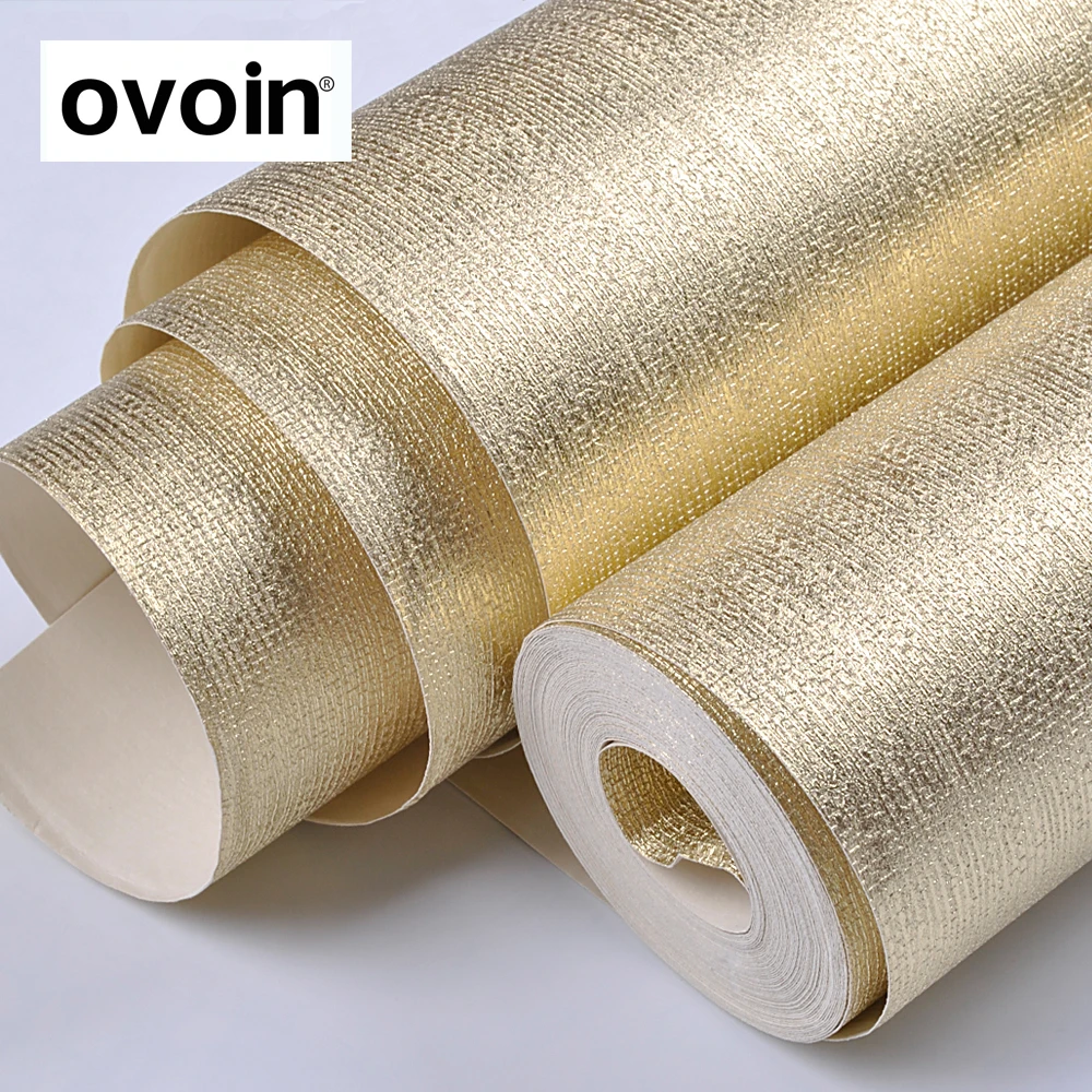 Silver, Gold Striped Textured Wallpaper For Walls Roll Metallic