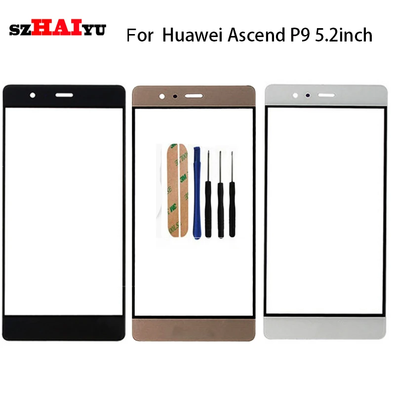 

SZHAIYU A+ Top Replacement LCD Outer Lens Glass Front Screen Panel For Huawei P9 / P9 Lite / P9 Plus Front Glass + Kits