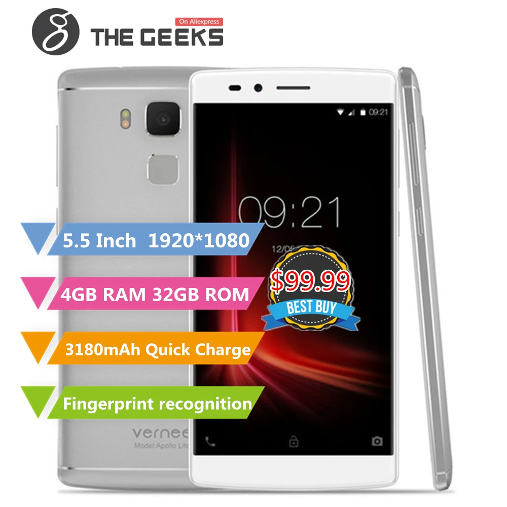 

Vernee Apollo Lite 4GB RAM 32GB ROM Helio X20 MTK6797 2.3GHz Deca Core 5.5 Inch Screen 16.0MP Touch ID 4G LTE Smartphone