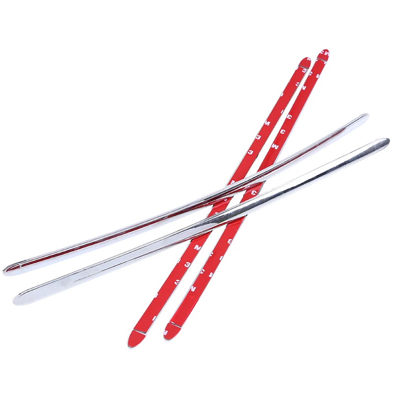 4Pcs Universal Car Body Bumper Protector Decoration Strip Bumper Guard Chrome