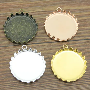 

10pcs 6 Colors Crown Edge Cabochons Base Setting, DIY Cabochon Setting Base Pendant Tray Fit Round Glass Cabochon 15mm 20mm 25mm