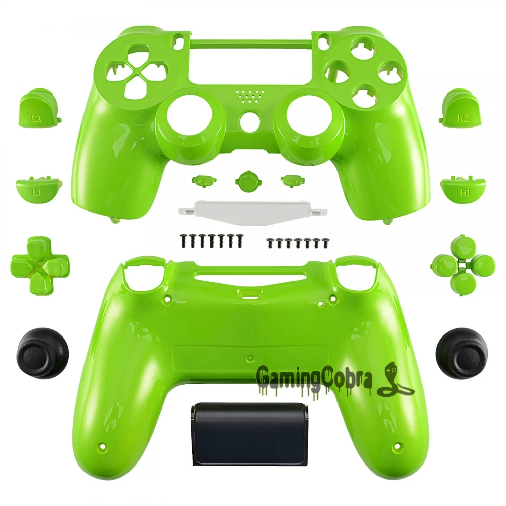 Глянцевый зеленый полный корпус кнопки из ракушек запасные части для PS4 контроллер JDM-010 JDM-020