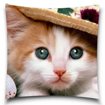

2016 Hot Sale Lovely Cat Cotton Polyester Pillow Case For office/bedroom/chair seat cushion 5 size 9 style Decorative