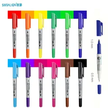 12 Цветов масляной основе Краски маркеры двойной тонкой отзыв и Fineliner Книги по искусству постоянные ручки Стекло дерева, металла резиновая пород камня книги по искусству s ремесла