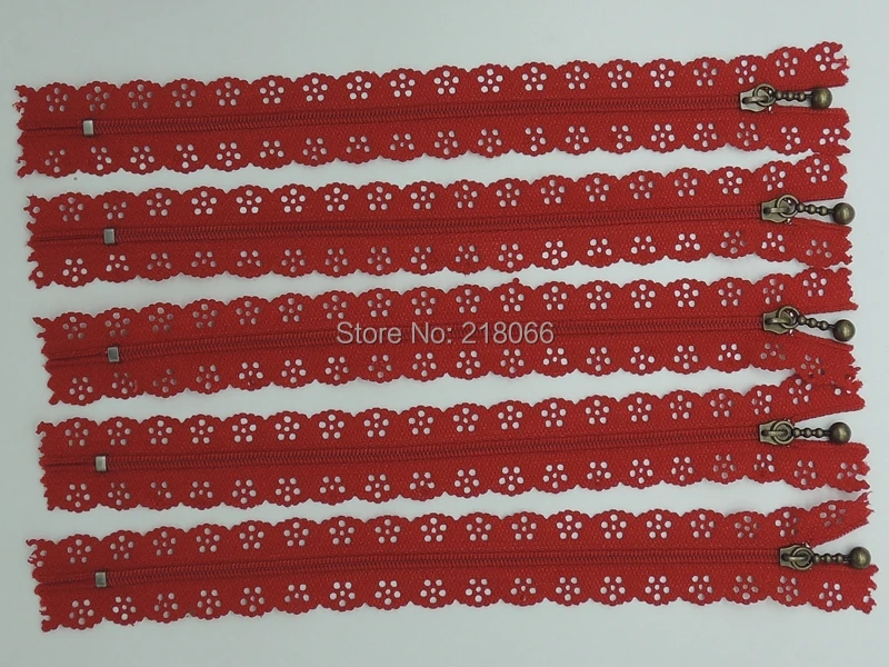 Zipper Nylon Lace Sewing Supplies 8 Inch Pierced Zipper Garment