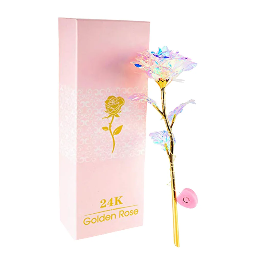 Красочные светящиеся Искусственный цветок розы уникальные подарки для девочек и женщин d90410 - Цвет: a
