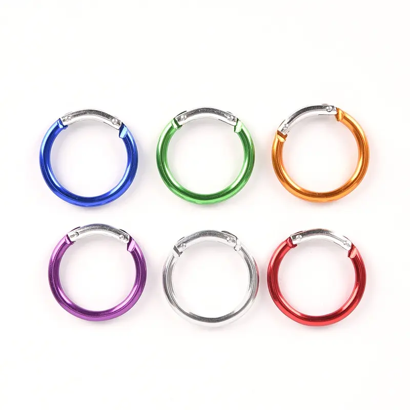 6Pcs Ring EDC Buckles Clips Carabiner Round Trigger Hooks O Ring For Bags DIY Bag Accessories Camping Hiking Outdoor Tool