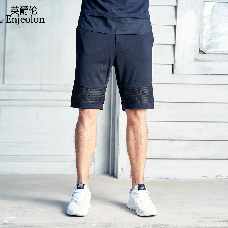 Enjeolon бренд Топ Лето 2018 г. повседневные шорты для мужчин Sim черный одноцветное база мужские шорты доступны по колено высокое качество K6812
