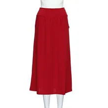 Летняя юбка для маленьких девочек с высокой талией Однотонная повседневная обувь прямые натуральные и длинными рукавами из полиэстера женские ленты для вечеринки юбка женская летняя сумка для пляжа юбка