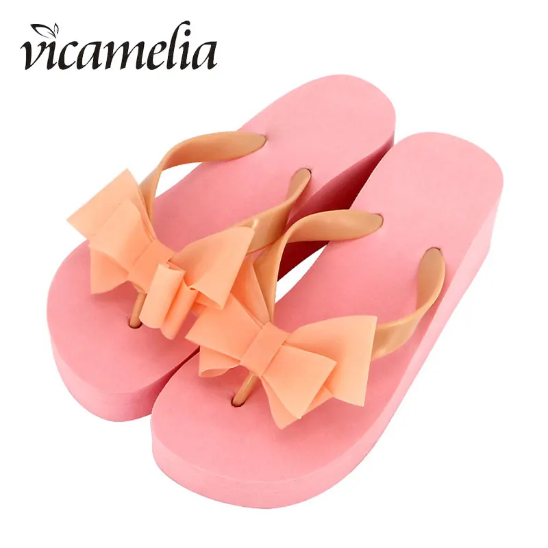 Vicamelia/женские Вьетнамки летние пляжные шлепанцы Босоножки на платформе и