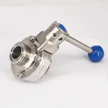 " 25 мм 304 Нержавеющая сталь санитарная Т-образная резьба соединение клапан-бабочка варить пиво молочные продукты