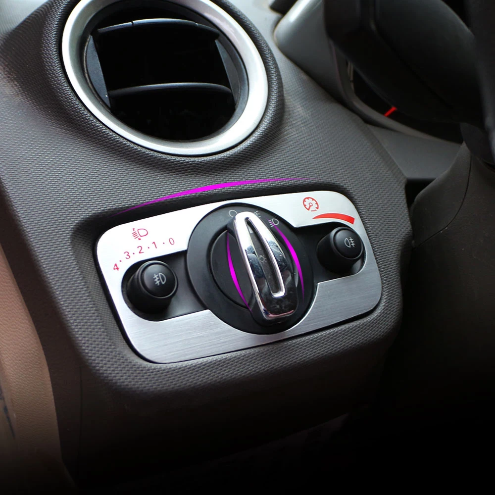 Zlord автомобильный внутренний переключатель фары крышка и регулировка панели наклейка для автомобиля Ford Fiesta Ecosport для Mondeo