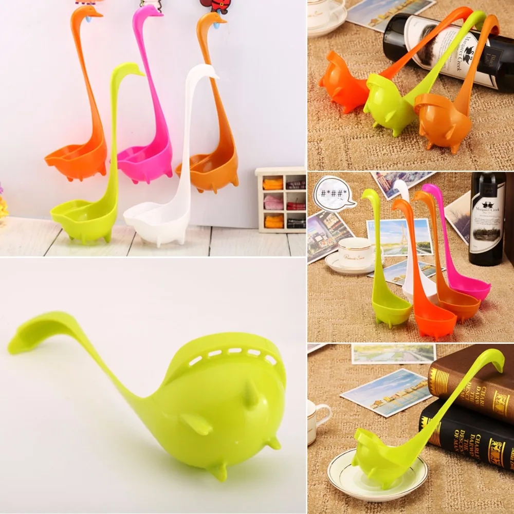 

Elegant Standing Swan Long Neck Handle Soup Ladle Scoop Spoon Tableware Cute Animal Modeling Shape Cooking Tool Home Kitchen